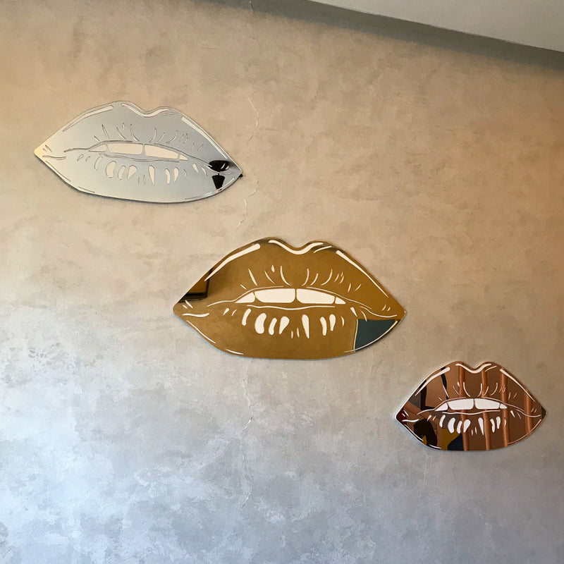 2 pieces + 1 free - Mirror Lips 3D wall decor