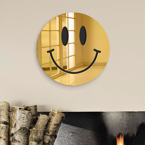 Happy Face - Art Miroir 3D Décoration murale