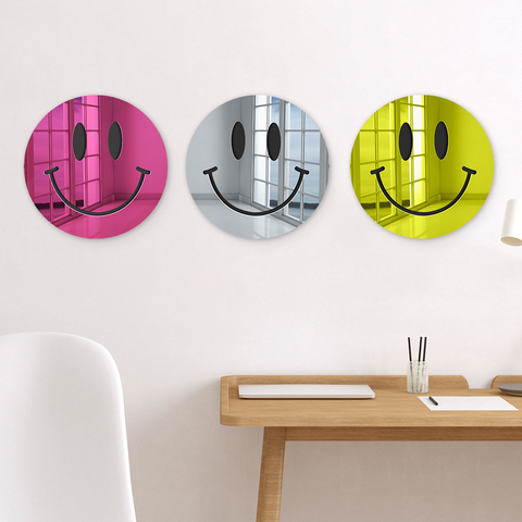 Happy Face - Art Miroir 3D Décoration murale