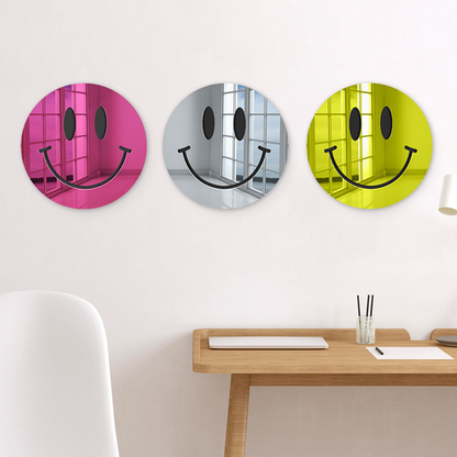 Happy Face - Art Miroir 3D Décoration murale