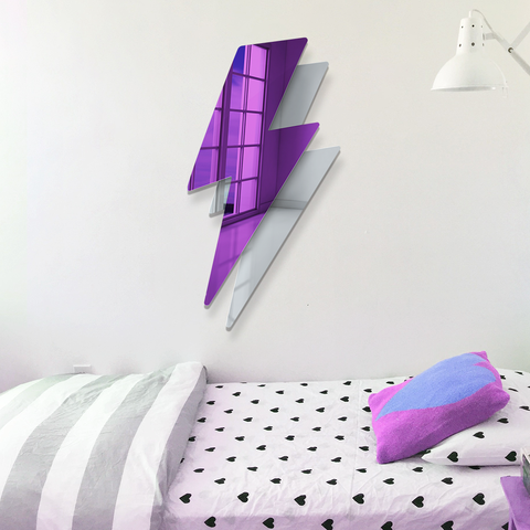 Lightning Bolt - 3D Mirror Wall Hanging