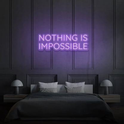 Laissez-vous inspirer par notre enseigne néon LED "Nothing Is Impossible". Personnalisée selon vos envies, cette décoration néon LED apporte une touche unique à votre espace au Maroc. Que ce soit pour un éclairage d'accentuation, une ambiance chaleureuse ou une décoration de magasin, notre enseigne néon LED répond à tous vos besoins. Ajoutez une touche d'originalité à votre jardin, magasin ou vitrine avec notre éclairage extérieur.