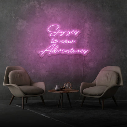 Découvrez notre dernière création chez OPLA DESIGN: l'enseigne néon LED "Say Yes To New Adventures". Personnalisée selon vos préférences, cette enseigne lumineuse apporte une touche unique à votre espace. Idéale pour la décoration néon LED au Maroc, elle est parfaite pour les enseignes de bars, boutiques, restaurants, salons de coiffure, spas et bien plus encore. Avec son éclairage LED, elle offre un éclairage d'ambiance chaleureux et une solution d'éclairage commercial LED efficace