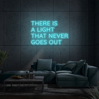 Découvrez notre enseigne néon LED personnalisée "There Is A Light That Never Goes Out", disponible au Maroc. Ajoutez une touche de décoration néon LED unique à votre espace avec notre éclairage d'ambiance. Que ce soit pour éclairer votre magasin, votre jardin ou votre vitrine, notre enseigne néon LED crée une atmosphère chaleureuse et accueillante.