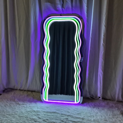 Wavy Néon Miroir - LED Neon Mirror - Neon Led au Maroc