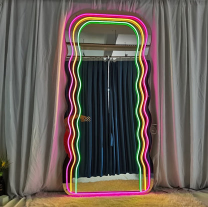 Wavy Néon Miroir - LED Neon Mirror - Neon Led au Maroc