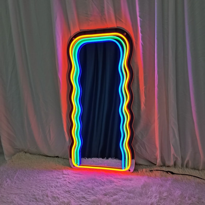 Wavy Néon Miroir - LED Neon Mirror - Neon Led au Maroc