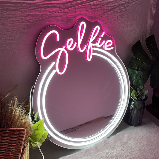 Miroir Selfie - LED Neon Mirror - Neon Led au Maroc