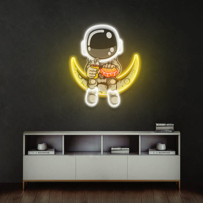 Astronaut Hamburger Led Neon Morocco Acrylic Artwork